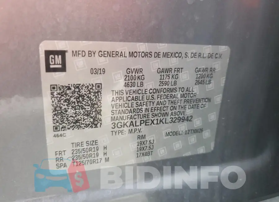 3GKALPEX1KL329942 Photo# 13