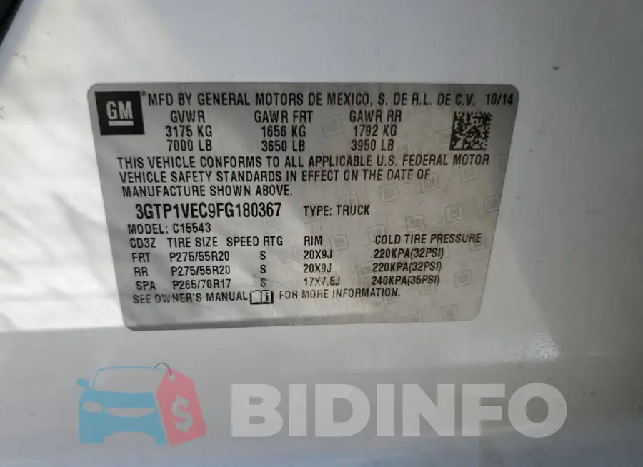 3GTP1VEC9FG180367 Photo# 12