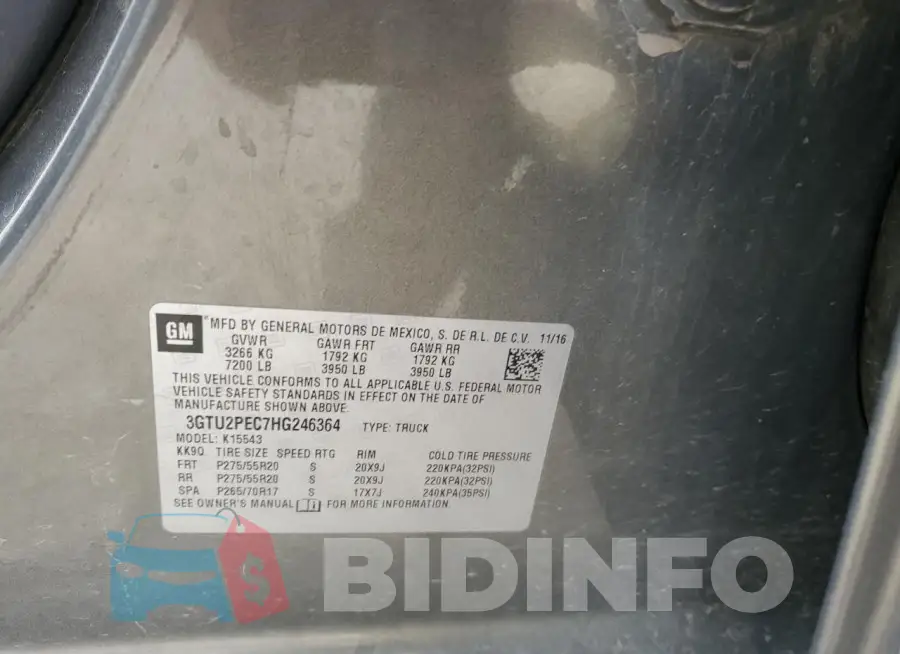 3GTU2PEC7HG246364 Photo# 13