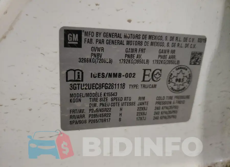 3GTU2UEC8FG281118 Photo# 12