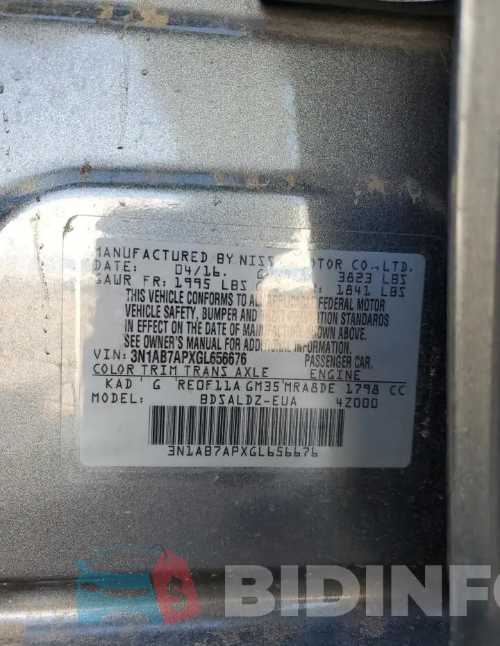 3N1AB7APXGL656676 Photo# 12
