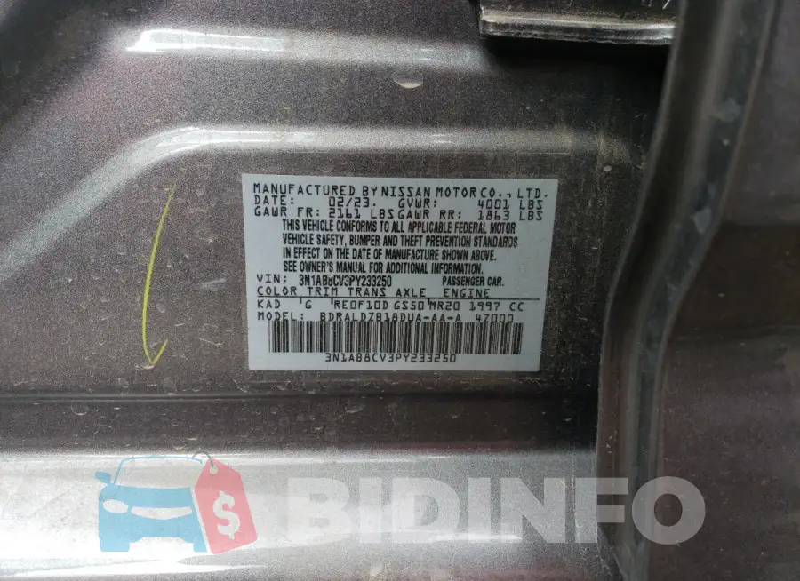3N1AB8CV3PY233250 Photo# 12