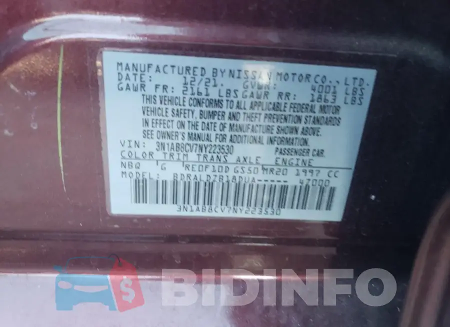 3N1AB8CV7NY223530 Photo# 12