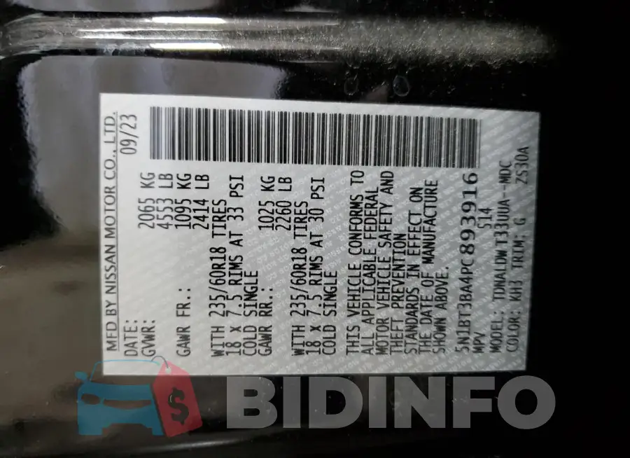 5N1BT3BA4PC893916 Photo# 14