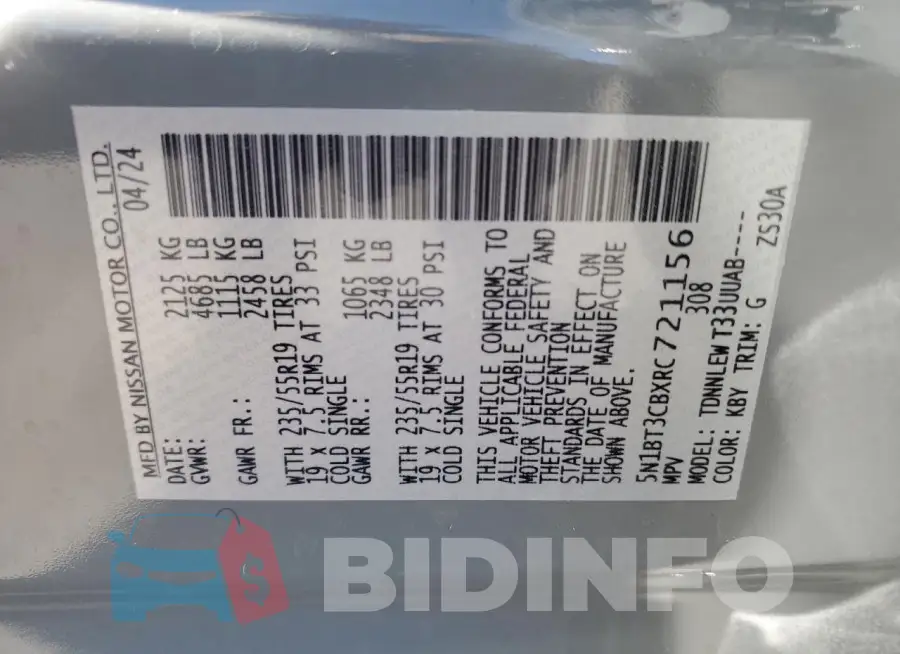 5N1BT3CBXRC721156 Photo# 14
