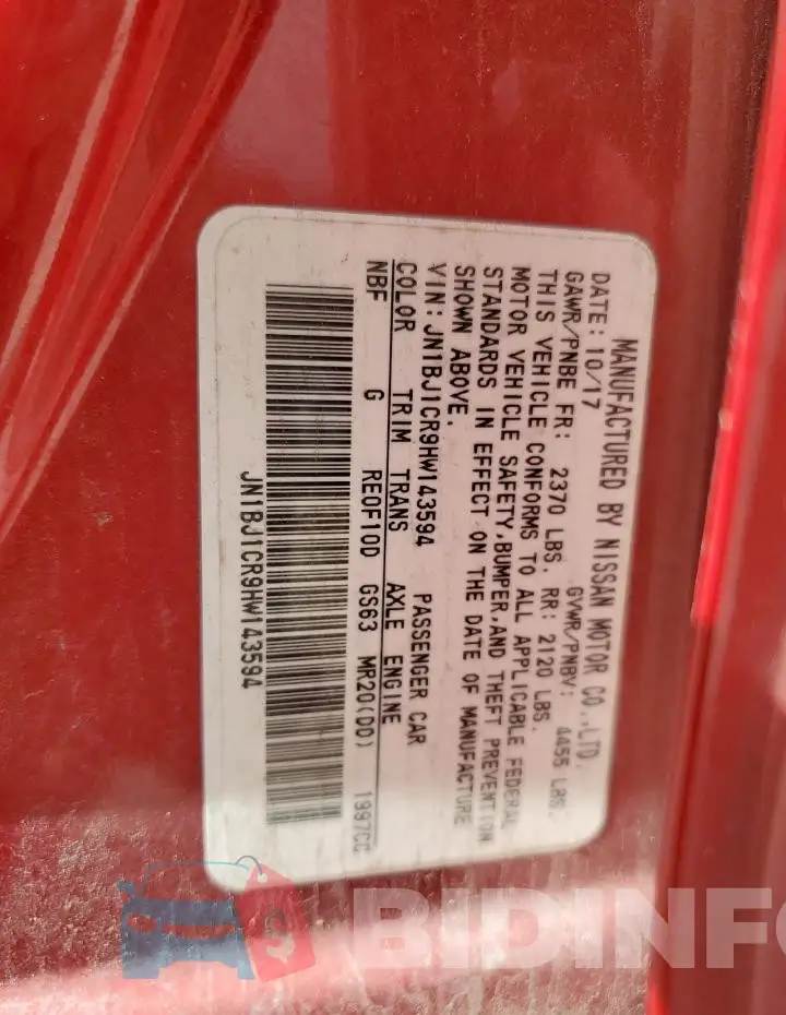 JN1BJ1CR9HW143594 Photo# 14