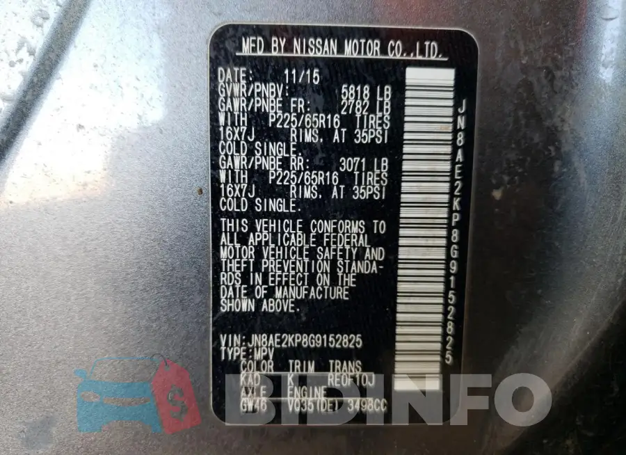 JN8AE2KP8G9152825 Photo# 13