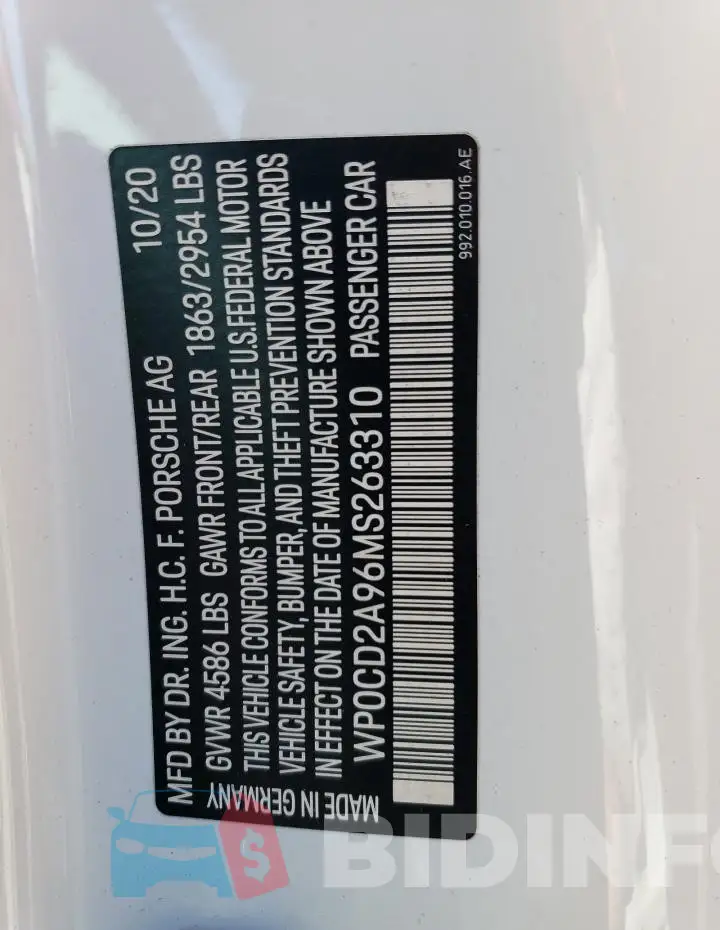 WP0CD2A96MS263310 Photo# 13