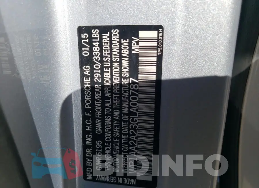 WP1AA2A23GLA00787 Photo# 12