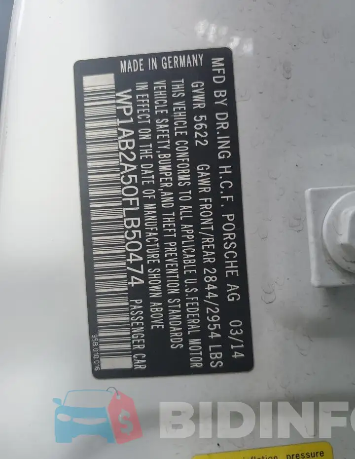 WP1AB2A50FLB50474 Photo# 14