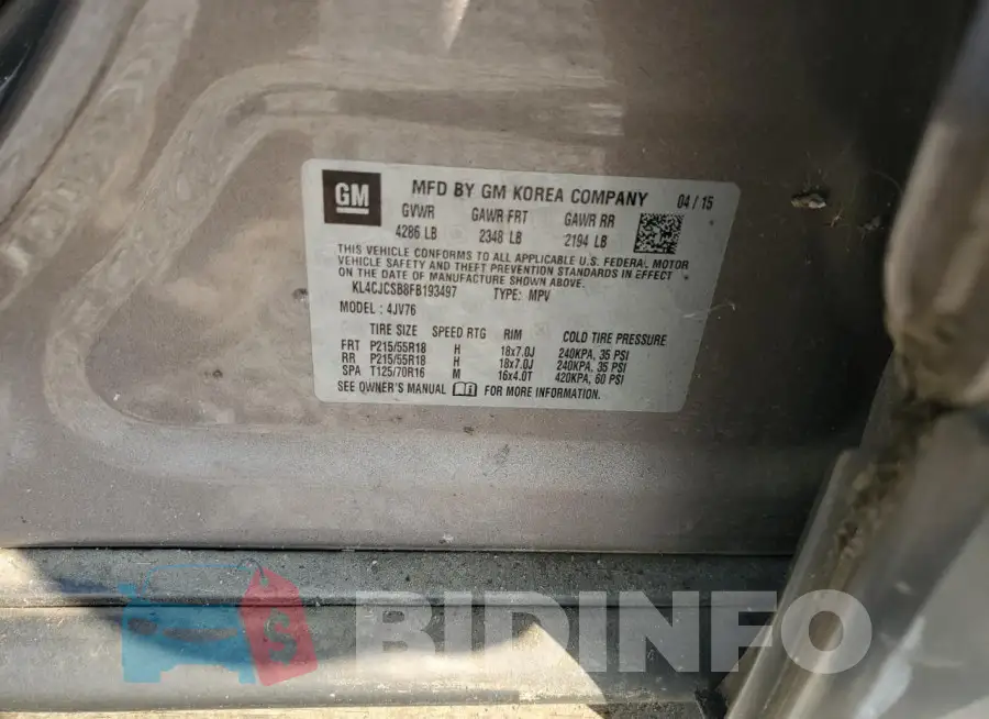 KL4CJCSB8FB193497 Photo# 13