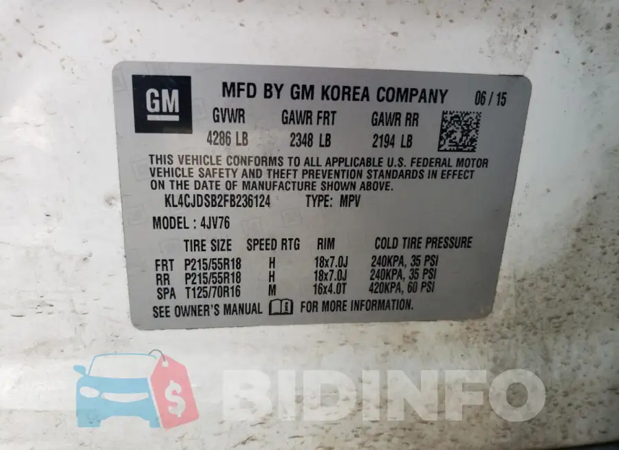 KL4CJDSB2FB236124 Photo# 13