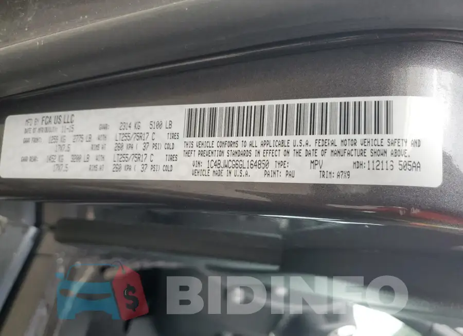 1C4BJWCG6GL164850 Photo# 13