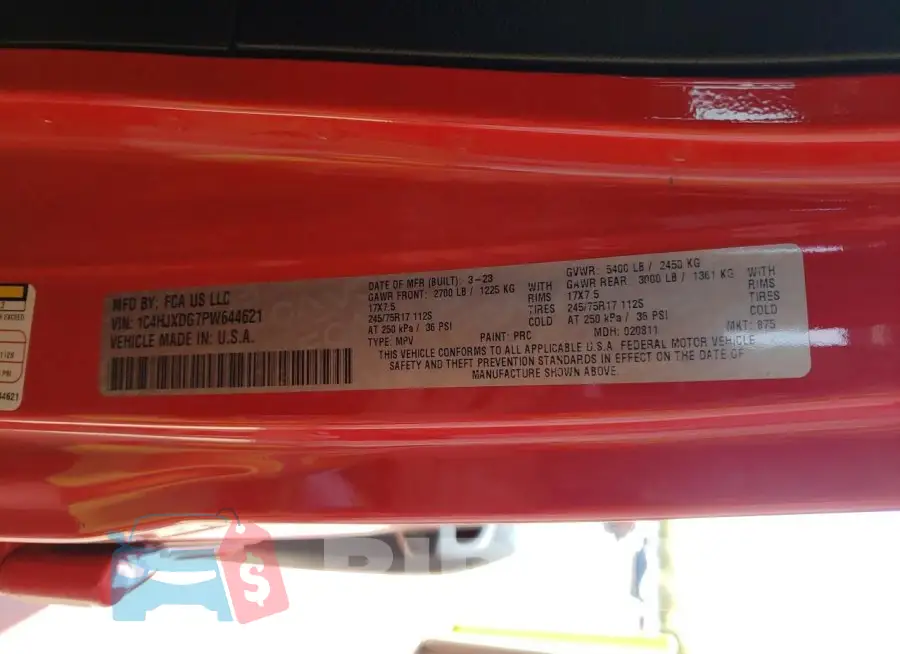 1C4HJXDG7PW644621 Photo# 14