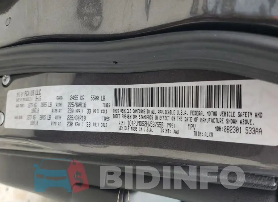 1C4PJMDS2HW537556 Photo# 13