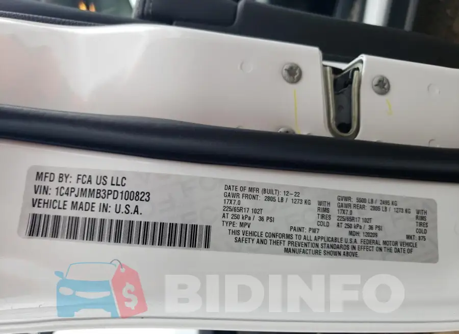 1C4PJMMB3PD100823 Photo# 13