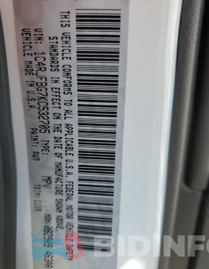 1C4RJFBG7KC532705 Photo# 14