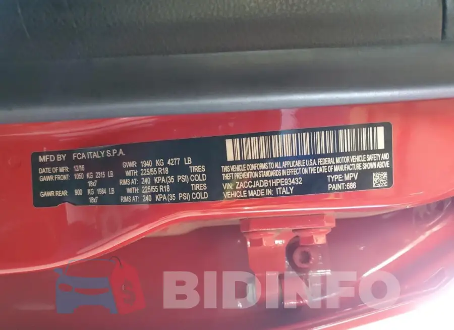 ZACCJADB1HPE93432 Photo# 12