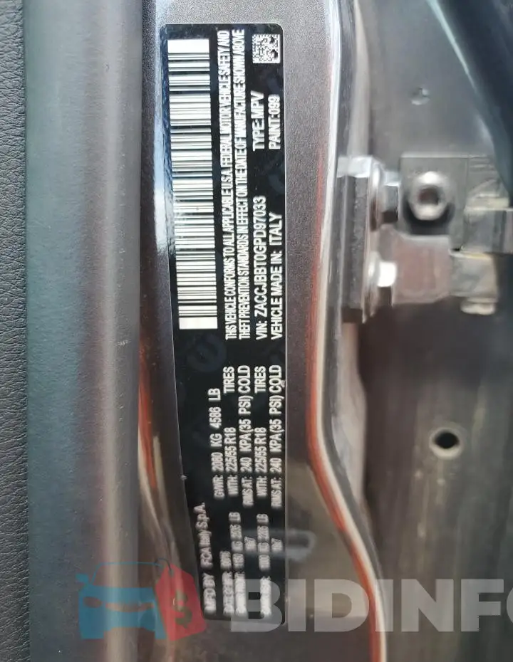 ZACCJBBT0GPD97033 Photo# 13