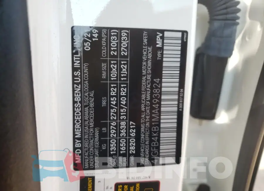 4JGFB4KB1MA493824 Photo# 12