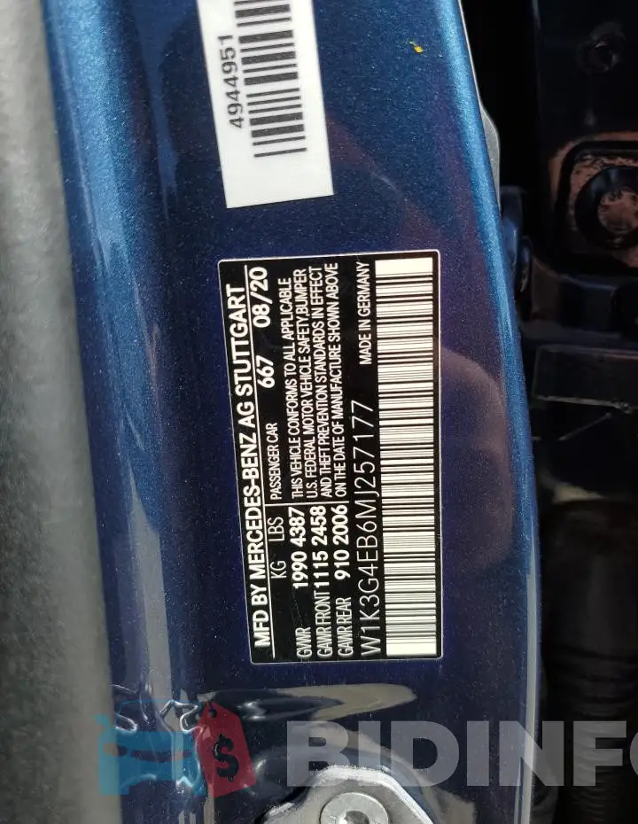 W1K3G4EB6MJ257177 Photo# 13