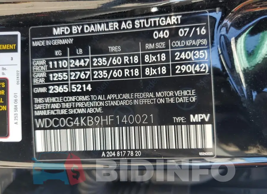 WDC0G4KB9HF140021 Photo# 13