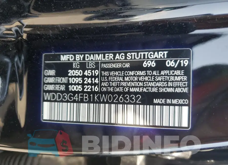 WDD3G4FB1KW026332 Photo# 12