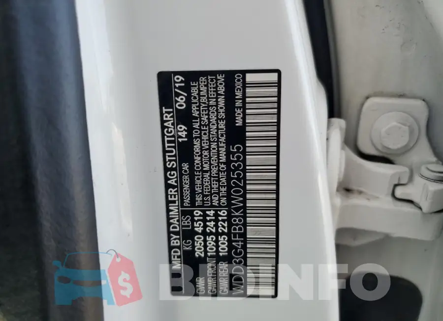WDD3G4FB8KW025355 Photo# 12