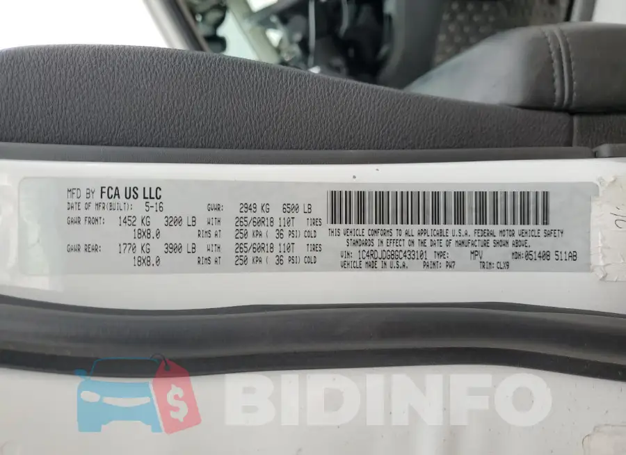 1C4RDJDG8GC433101 Photo# 13