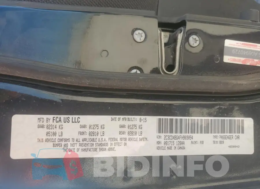 2C3CDXBG4FH903054 Photo# 12