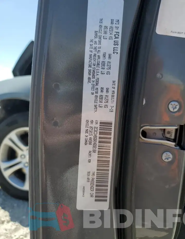 2C3CDXBG6KH692160 Photo# 12
