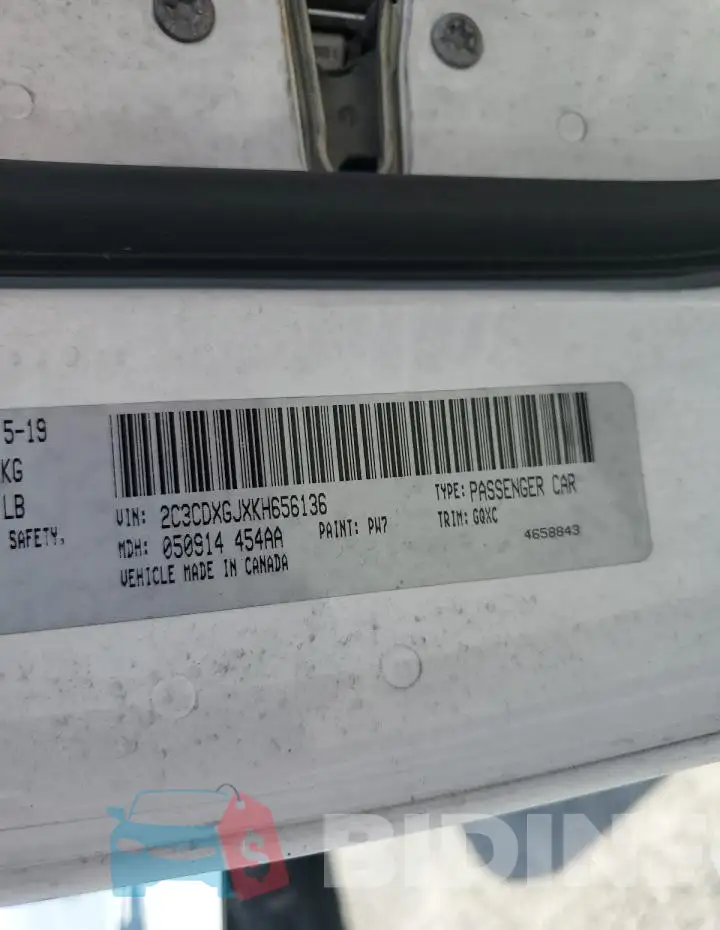 2C3CDXGJXKH656136 Photo# 12
