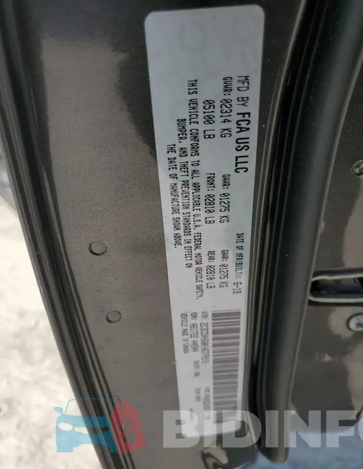 2C3CDXHG0KH677919 Photo# 12