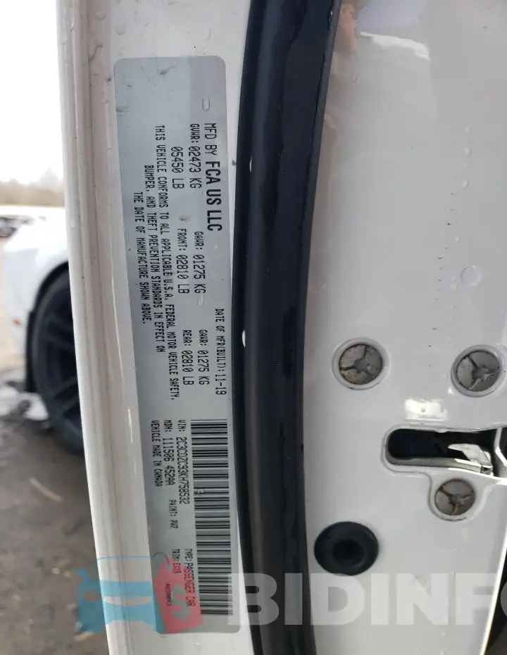 2C3CDZC93KH758532 Photo# 12