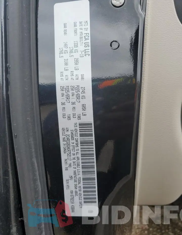 2C4RDGBGXKR752117 Photo# 14