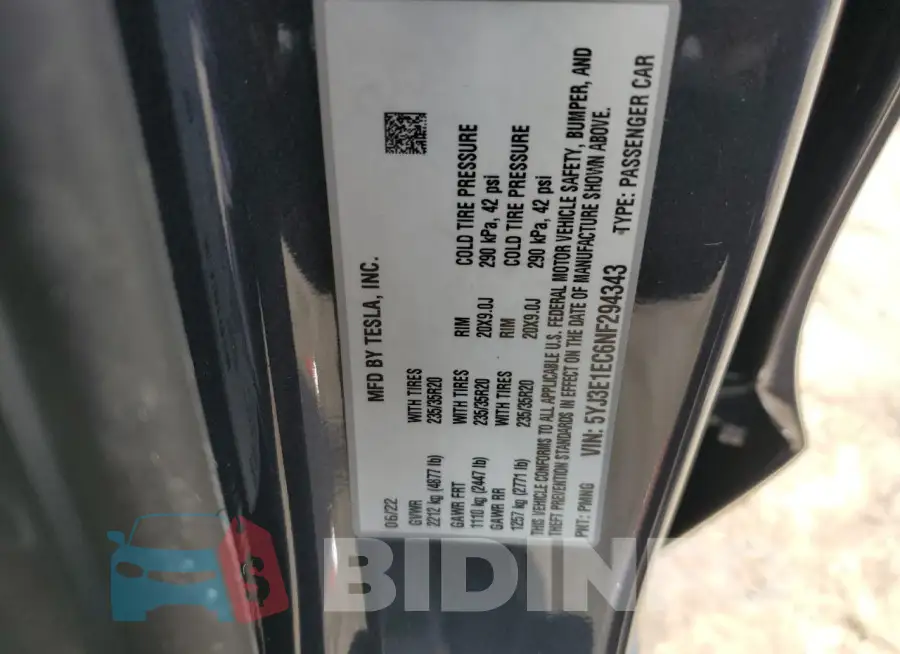 5YJ3E1EC6NF294343 Photo# 13
