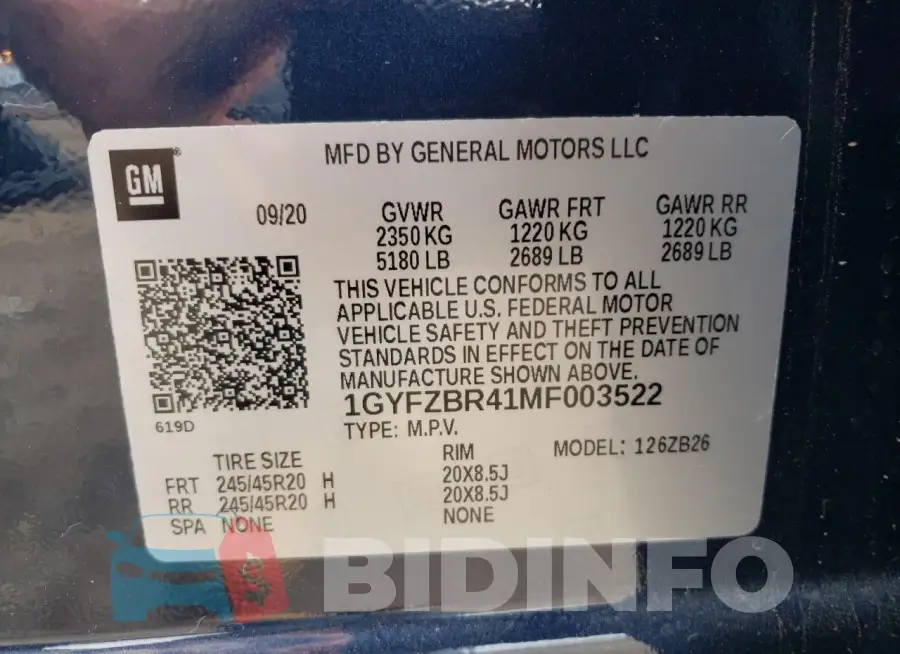 1GYFZBR41MF003522 Photo# 14