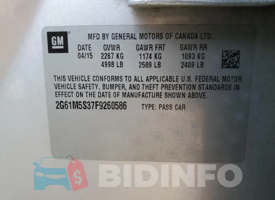 2G61M5S37F9260586 Photo# 12