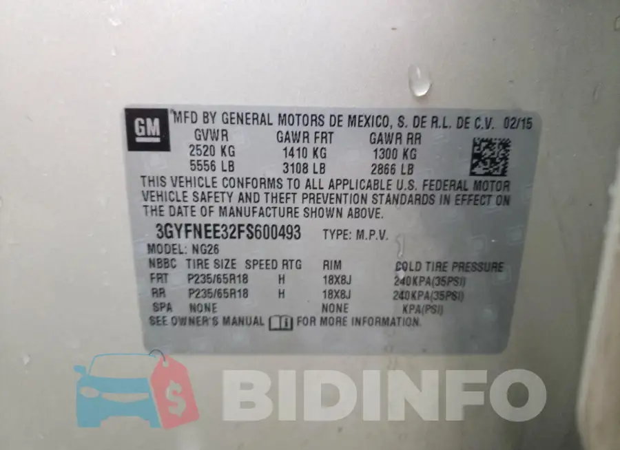 3GYFNEE32FS600493 Photo# 14