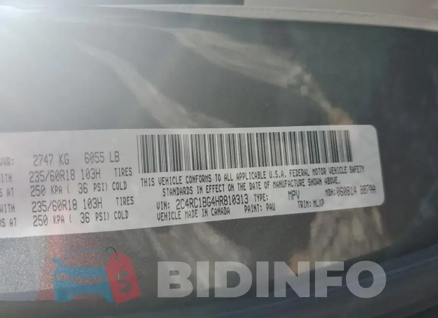 2C4RC1BG4HR810313 Photo# 13
