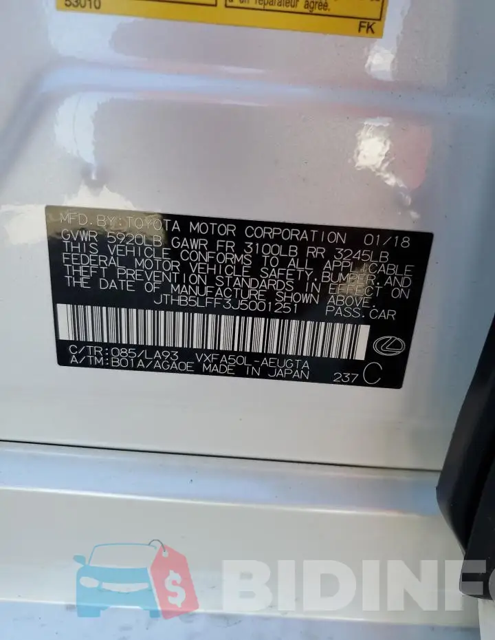 JTHB5LFF3J5001251 Photo# 13