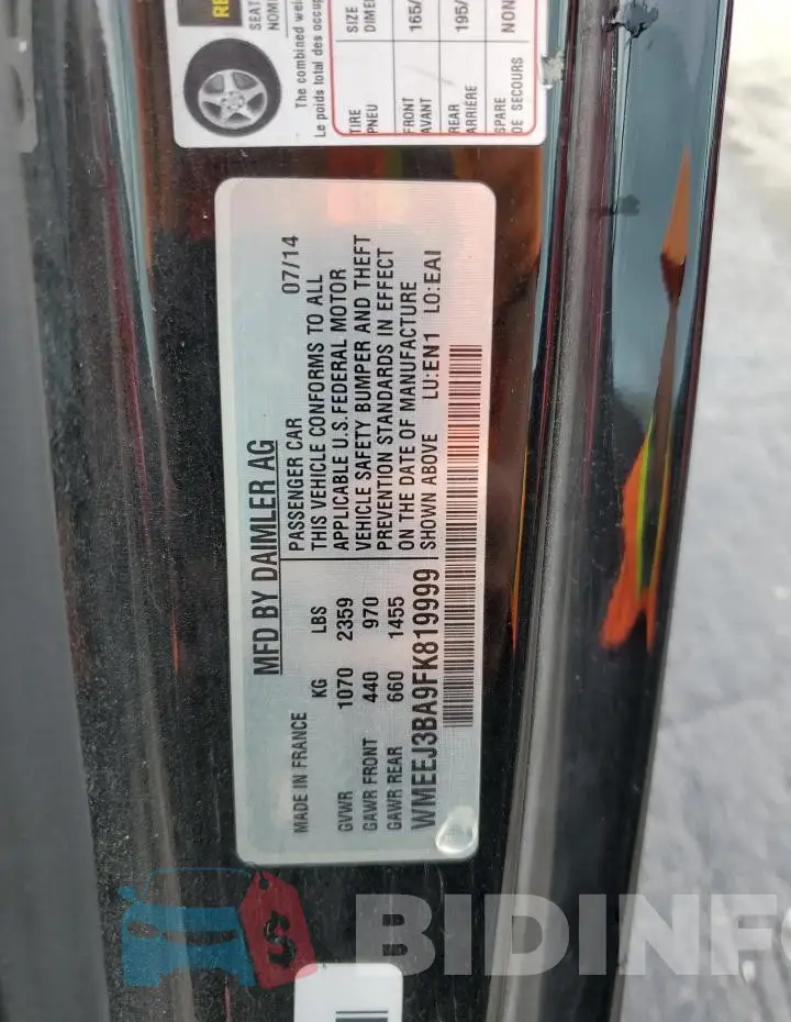 WMEEJ3BA9FK819999 Photo# 13