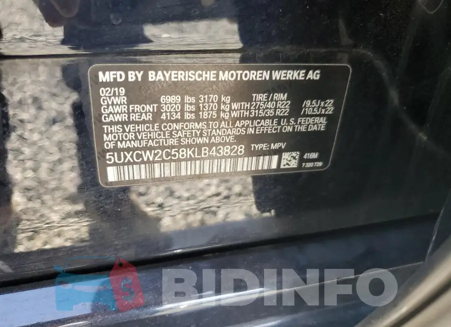 5UXCW2C58KLB43828 Photo# 14
