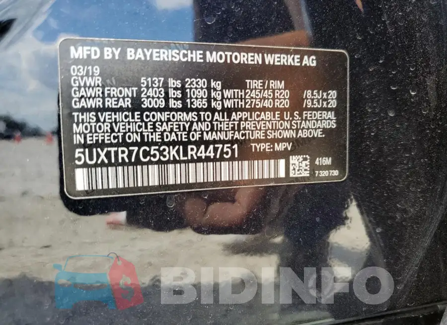 5UXTR7C53KLR44751 Photo# 13