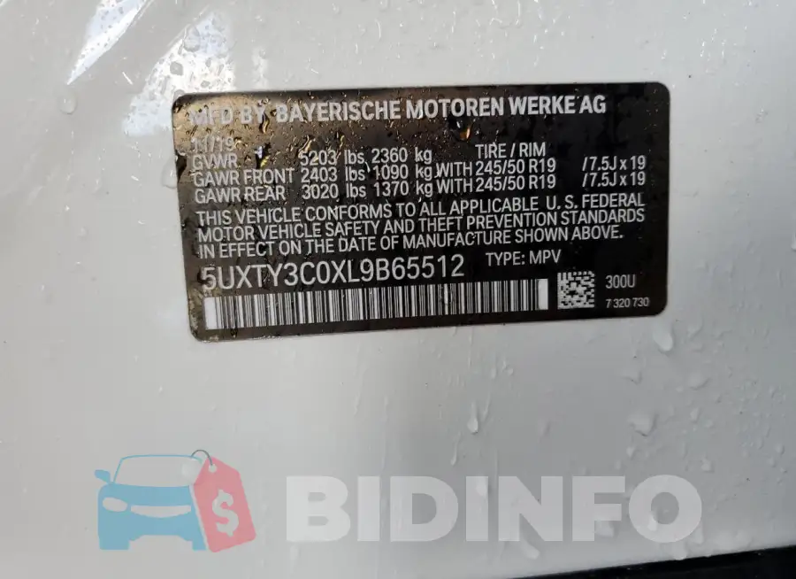 5UXTY3C0XL9B65512 Photo# 14