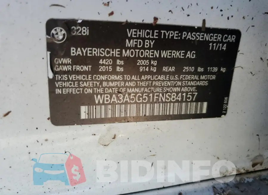 WBA3A5G51FNS84157 Photo# 13