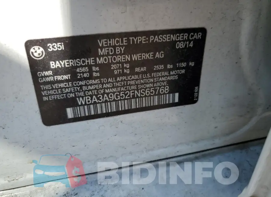 WBA3A9G52FNS65768 Photo# 12