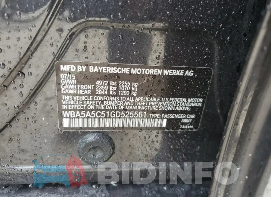 WBA5A5C51GD525561 Photo# 13