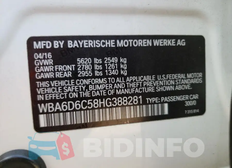 WBA6D6C58HG388281 Photo# 12