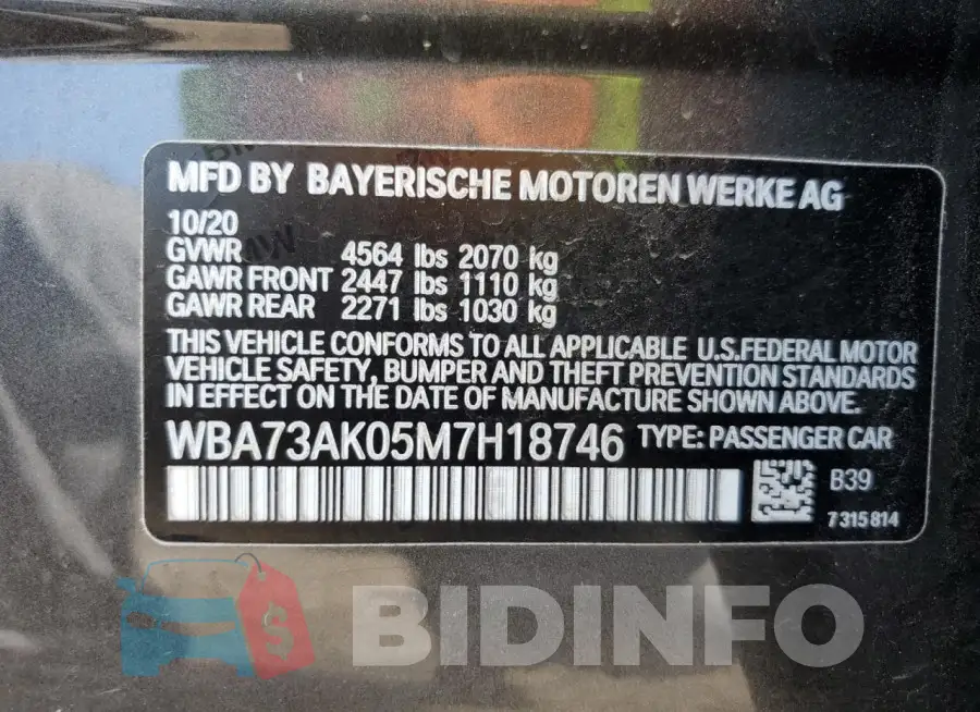 WBA73AK05M7H18746 Photo# 12